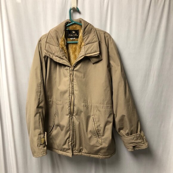 Golden Fleece Coat Mens Size XL Tan Zippered Lined Outerwear Classic USA Vintage - Picture 1 of 6